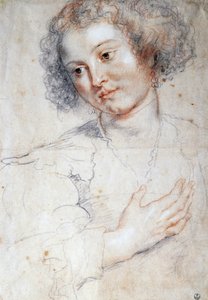 Porträtt av en kvinna (Studier för ett porträtt av Saint Apollonia) (ritning av Peter Paul Rubens