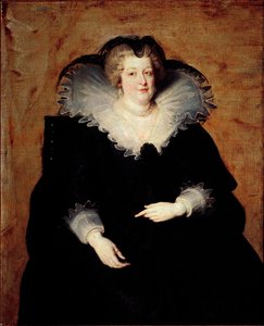 Porträtt av Frankrikes drottning Marie de Medicis (olja på duk av Peter Paul Rubens