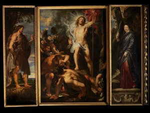 Kristi uppståndelse, ca 1611-12 (olja på panel) av Peter Paul Rubens