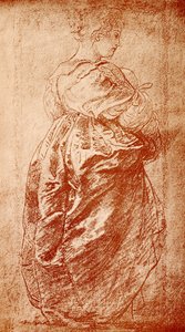 Robe studie till en dam av Peter Paul Rubens