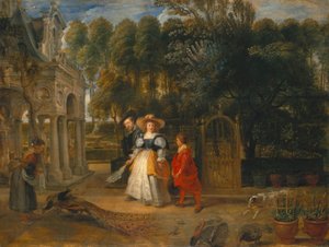 Rubens med sin andra hustru i trädgården av Peter Paul Rubens