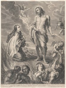 Heliga Teresa av Ávila knäböjer inför Kristus och förbönar för själarna i skärselden av Peter Paul Rubens