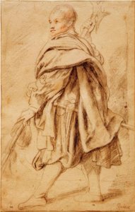 Studie av en hillebardist av Peter Paul Rubens