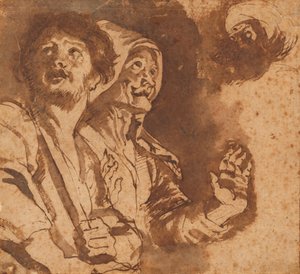 Studie till en bild av herdarnas tillbedjan av Peter Paul Rubens