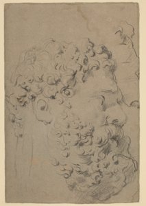 Studier av farnese Hercules huvud och profil sett från en lägre synvinkel av Peter Paul Rubens