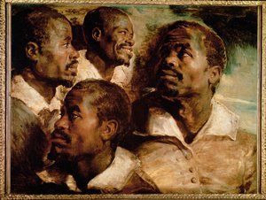 Studier av huvudet på en svart man (målning på duk) av Peter Paul Rubens