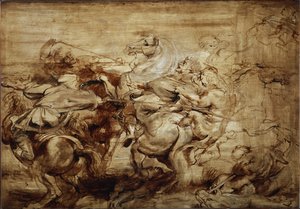 Studie för lejonjakten (Målning av Peter Paul Rubens