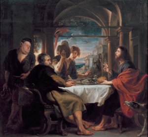 Nattvarden i Emmaus, ca 1638 (olja på duk) av Peter Paul Rubens