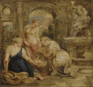 Kekrops döttrar upptäcker Erichthonios av Peter Paul Rubens