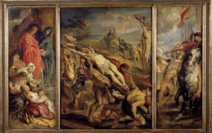 Uppförandet av triptykkorset av Pierre Paul (Pierre-Paul) Rubens (eller Peter Paul eller Petrus Paulus) (1577-1640) 1600-talets sön. 0,68x1,07 m Paris, Louvren av Peter Paul Rubens
