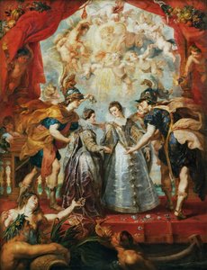 Prinsessornas utbyte vid den spanska gränsen. Marie de Medici-cykeln av Peter Paul Rubens