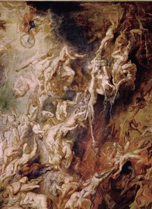 The Fall of the Damned (målning på ek) av Peter Paul Rubens
