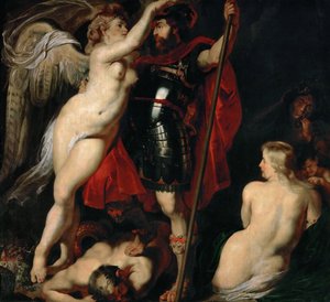 The Hero of Virtue Mars, garlanderas av segergudinnan, ca 1616. av Peter Paul Rubens