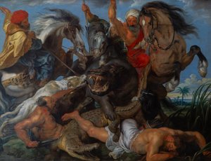 Jakten på flodhäst och krokodil av Peter Paul Rubens