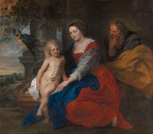 Den heliga familjen med papegojan av Peter Paul Rubens