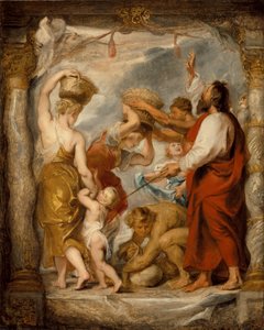 Israeliterna samlar manna i öknen av Peter Paul Rubens