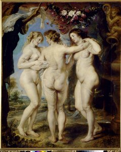 The Three Graces - olja på duk av Peter Paul Rubens