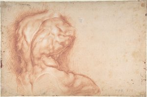 Jungfrun tillbedd av helgon (framsida); Studie av Belvederetorson (baksida) av Peter Paul Rubens