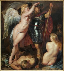 Hjältarnas kröning. Målning av Peter (Pieter) Paul Rubens (1577-1640), olja på duk, cirka 1622. Flamländsk konst 1600-talet. München, Alte Pinakothek (Tyskland). av Peter Paul Rubens