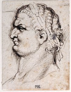 Titus, från tio teckningar av åtta av de första tolv kejsarna, efter Giovanni da Cavinos medaljer (penna och bläck på papper) av Peter Paul Rubens