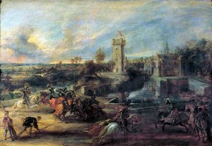 Turnering framför Castle Steen, 1635-1637. av Peter Paul Rubens