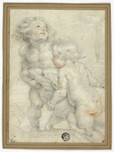 Två Putti med lamm av Peter Paul Rubens