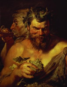 Två Satyrer (olja på panel) av Peter Paul Rubens