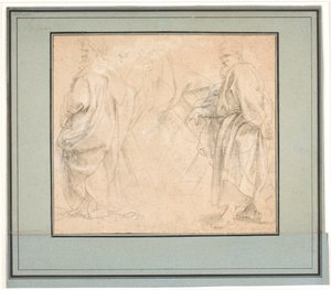 Två studier för St Andrew och en studie för en forntida präst (Melkisedek?) av Peter Paul Rubens