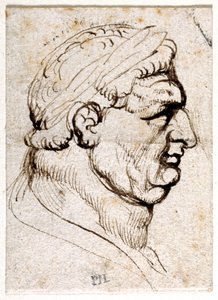 Vitellius, från tio teckningar av åtta av de första tolv Caesarerna, efter Giovanni da Cavinos medaljer (penna och bläck på papper) av Peter Paul Rubens