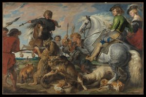 Varg- och rävjakt av Peter Paul Rubens