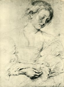 Ung kvinna med vikta händer, 1629-1630, 1943. av Peter Paul Rubens