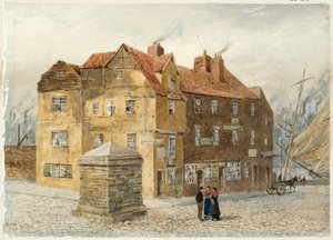 Sandgate (Portland Arms Inn) (penna och akvarell på papper på kort)