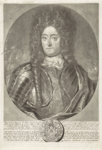 Porträtt av generalamiral Francois Lefort 1656-1699, 1698. av Peter Schenk