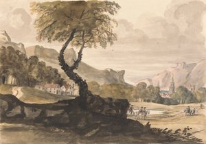 村とホースマンスウェディッシュの丘陵風景 av Peter Tillemans