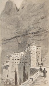 Klostret Mega Spileon, Grekland, 1896. av Peter Toft