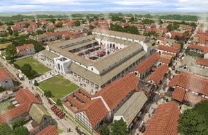 The Forum at Silchester from the North West, c4th century, c1990-2010.