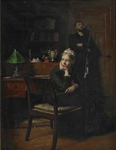 Familjescen i en interiör, 1885 av Peter Vilhelm Ilsted