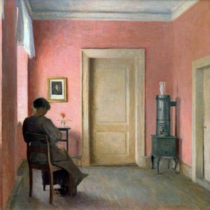 Kvinna som sitter i en interiör, 1915
