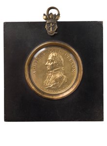 Porträttplakett av amiral Lord Nelson, ca 1805 (förgylld brons) av Peter Wyon