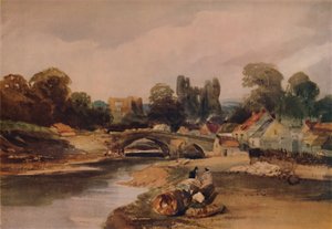 En by vid en flod, c1824, 1935 av Peter de Wint