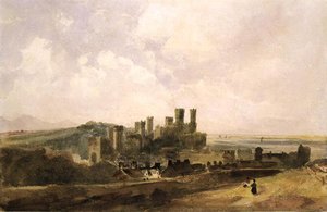 Caernarvon Castle (akvarell på papper) av Peter de Wint