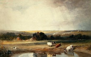Marsworth Church, nära Tring (akvarell på papper) av Peter de Wint