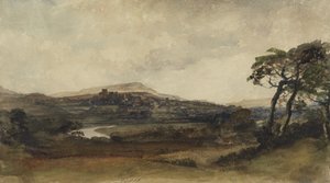 Middleham, Yorkshire (akvarell över grafit med kroppsfärg på papper) av Peter de Wint