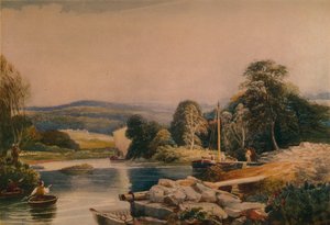 On the Teify, Cardiganshire, 1800-talet, 1935 av Peter de Wint