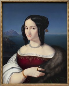 Carolina Grossi, konstnärens första fru. Målning av Peter von Cornelius (1783-1867), olja på duk