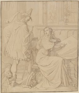 Sju teckningar för Nibelungarna: 3. Hagens svek. 1812-17