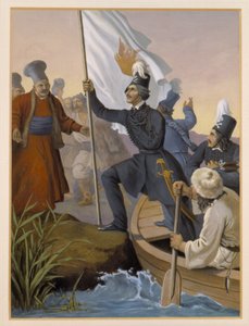 Alexandros Ypsilantis korsar floden Prouthos, februari 1821