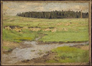 Landskap på sommaren (olja på duk)