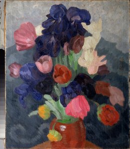 Blommor - Målning av Pyotr (Piotr, Petr) Savvich Utkin (Utkin) (1877-1934), olja på duk