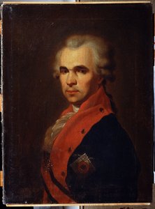 Porträtt av utrikesminister Vasily Popov. Målning av Petro Semyonovich Drozhdin (1745-1805). Olja på duk, 66 x 48 cm av Petr Semenovich Drozhdin